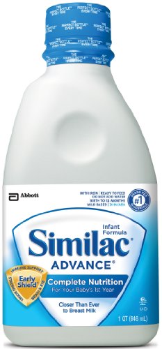 Similac Advance Early Shield Baby Formula, Ready to Feed, 32-Fluid Ounces (Pack of 6)