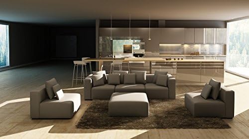 Divani Casa 206 Modern Grey Bonded Leather Sectional Sofa