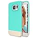 Galaxy S6 Edge Case, Maxboost® [Vibrance Series] Samsung Galaxy S6 Edge Case [Lifetime Warranty] Protective SOFT-Interior Scratch Protection Metallic Finished Base with Vibrant Trendy Color Slider Style Hard Cases for Samsung Galaxy S6 Edge - Turquoise Blue / Champagne Gold