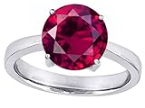 Original Star K(tm) Large Solitaire Big Stone Ring with 10mm Round Created Ruby