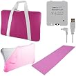 Ultimate Nintendo Wii Fit Accessory Bundle Combo Pack: Pink Nylon Mesh Carrying Bag, Pink Wii Fit Yoga Mat, Pink Silicone Skin Case Cover, and a Rechargeable Battery Pack - All for the Wii Fit Balance Board