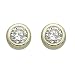 14K Yellow Gold 1/2 ct. Bezel Set Diamond Earring Studs