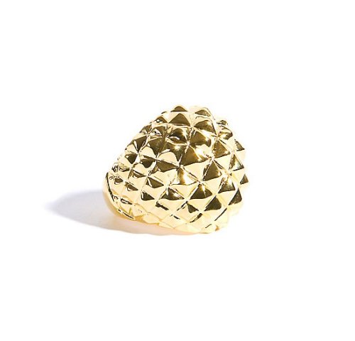 Click here to buy Kenneth Jay Lane Gold Pyramid Dome Ring - AS SEEN IN HARPERS BAZAAR.
