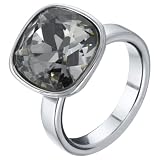 Noble Ring, black diamond/silver-plated, L