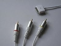 SNY AV3 Composite Audio Video AV Cable for Apple iPhone 1G, iPod Touch 1G, iPod Classic and iPod nano 3G, White