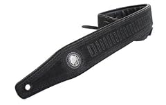 Gaucho Black Embossed Suede Leather Guitar Strap for Electric/Acoustic/Bass Guitar