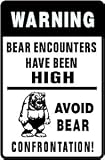 WARNING: BEAR hiker caution wild animal sign