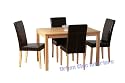 Oak Veneer Dining Table and 4 Leather Chairs