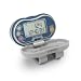 Listen to your favorite radio station while you workout! Lightweight, movement-sensitive pedometer displays: Steps taken, Total distance traveled (miles), Time elapsed, Time with 12 or 24-hour display options. Built-in FM radio with headphones (included). Chronograph stopwatch/timer with hr/min/sec display. This tiny pedometer measures distance walked and time elapsed while you get to listen to the radio station of your choice. It also features a clock so you won't lose track of the time. The pedometer feels almost weightless clipped to your waistband.