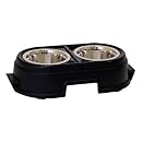 OurPets Healthy Pet Diner Elevated Dog Feeder, Black, 4 Inches