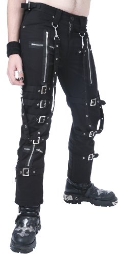 Dead Threads Men's Buckle Zips Chains Straps Cyber Goth Rave Trousers