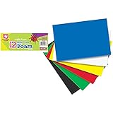 Creative Hands by Fibre-Craft 12-Pack Foam Sheets, 8.5 by 11-Inch, Basic Colors