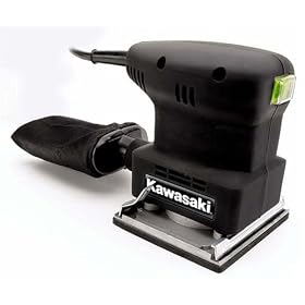 Kawasaki 840014 Black 1/4 Sheet  1.3 Amp Palm Sander with Dust Bag