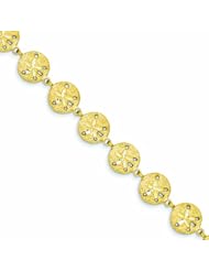 14K Gold Sand Dollar Bracelet 7 Inches