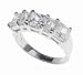 Jewelry : SilverBin Sterling Silver Anniversary Style Prong Set Clear Princess Cut CZ Ring