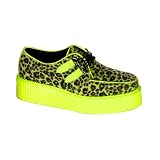 V-CREEPER-507UV, Men's 2 Platform UV Reaction Cheetah Veggie Creepers Shoes by Demonia