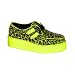 V-CREEPER-507UV, Men's 2 Platform UV Reaction Cheetah Veggie Creepers Shoes by Demonia