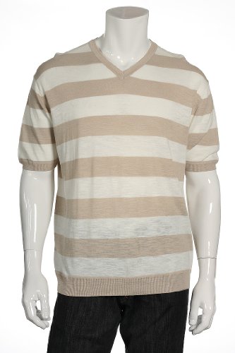Perry Ellis Natural Linen V-Neck Sweater