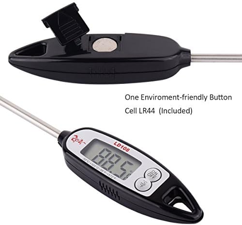 LINK Innovation Instant Read Digital Meat Thermometer - Instant Read - Best Digital Thermometer for Grill, BBQ, Smoker, Kitchen, Meat, Turkey, Candy and All Food. LCD Screen-Long Probe - Auto Shutdown