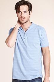 North Coast Pure Cotton Textured Y-Neck T-Shirt