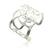 Silver Textured Floral Wave Cuff Bracelet Fashion Bracelet