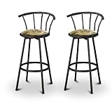 2 John Deere Tractor Yellow Vinyl Black Swivel Barstools