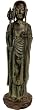Simple, Beautiful, Classic Buddhist Art Gifts - 26" Large Standing Japanese Zen Buddhist Monk Garden Statue with Staff
