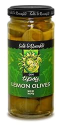 Sable & Rosenfeld Gin Fizzed Lemon Stuffed Tipsy Olives, 5-Ounce Glass Jars (Pack of 6)