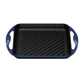 Le Creuset Cast Iron Square Grill, Graded Blue, 24 cm