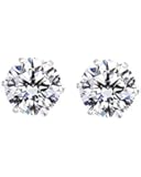 Round Cut Clear CZ Stainless Steel Men Magnetic Stud Earrings No Piercing 7mm