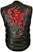 First MFG Men's Updated Club Leather Vest With Skulls. Hidden Front Zipper. FRM670-CSL