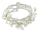 Pearl wrap bracelet, 'Garland'