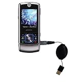 Retractable USB Cable for the Motorola ROKR Z6C with Power Hot Sync and Charge capabilities - Gomadic Brand w/ TipExchange Technology