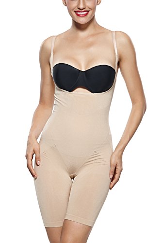 Khaya Women's Shapewear Firm Control Full Body Shaper Mid-Thigh Bodysuits
