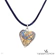 VENETIAURUM Made in Italy Majestic Heart Necklace Crafted in Blue 24K Multicolor Murano Glass and 925 Sterling silver. Total item weight 8.8g Length 17.75in