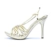 4 Inch High Heel Strap Rhinestone Sandals Sexy Mini Platform Shoes Black Gold Silver