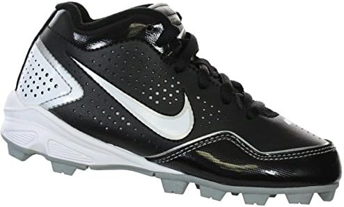 NIKE KEYSTONE 3/4 BG BLACK/WHITE/SILVER CHILDS MOLDED BASEBALL CLEATS 11C