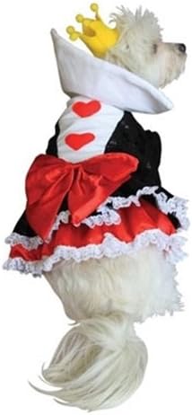 Alice in Wonderland's Queen of Hearts Dog Costume Dress in Size Medium (Neck 12-14", Chest 18-21", Back Length 12-16"L)