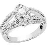 14K White Gold Diamond Bridal Engagement Ring