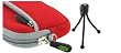 Neoprene Sleeve Case (Red) and Spider Tripod for Casio Exilim EX-Z1050 10.1MP Digital Camera Pink