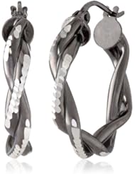 Sterling Silver Double Row Twist Hoop Earrings
