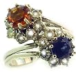 Estate 2.60 ct tw Diamond, Sapphire and Citrine Ring