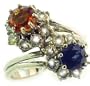 Estate 2.60 ct tw Diamond, Sapphire and Citrine Ring