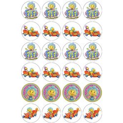 Fifi & the Flowertots style 24 Edible Wafer Paper Fairy/Cup Cake Toppers on an A4 sheet - Birthday Cake and Party Idea