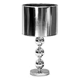 Modern 24' Chrome Table Lamp with Silver Shade