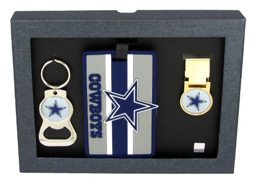 Dallas Cowboys - NFL Bottle Opener Key Ring, Luggage Tag, Money Clip Gift Set