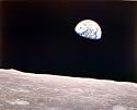 Nasa Photo Earth From The Moon Space Art Poster Print - 16" X 20"