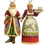 Jim Shore Heartwood Creek Santa & Mrs. Claus Christmas Ornaments #4005769