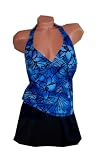 Speedo Hip Hider Collection Blue Bayou Halter Skirtini Swimsuit
