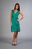Teal Studded Silk Jersey Wrap Dresses by Hale Bob
